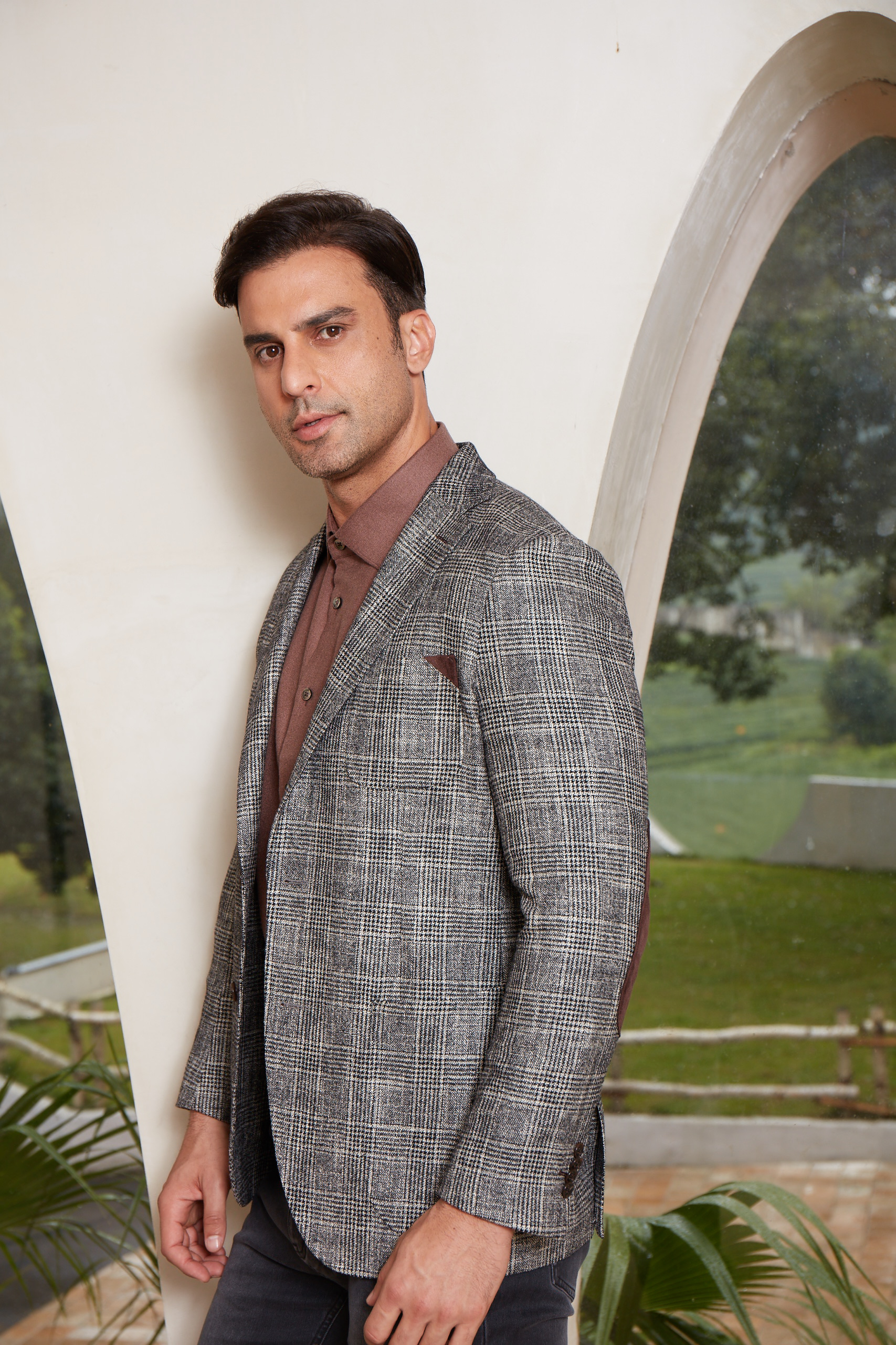 Premium tailored blazer close portrait